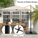 9.5 Feet Square Patio Cantilever Umbrella with 360° Rotation by LJGDeals