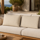 Beige Stripe Outdoor Cushion Covers – 2 Pack | Neutral Patio Pillow Covers | Fits IKEA Duvholmen & Kuddarna