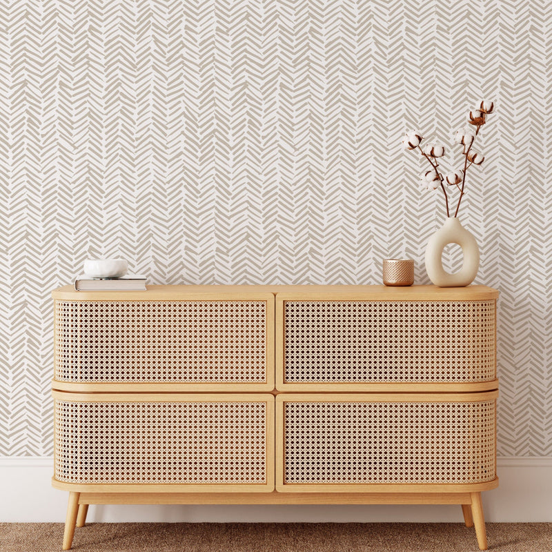 Terracotta Herringbone Wallpaper