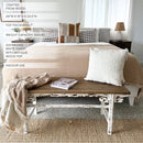 Distressed White Finish Wooden Bench by Decor Steals