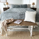 Distressed White Finish Wooden Bench by Decor Steals