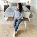 Distressed White Finish Wooden Bench by Decor Steals