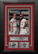 Johnny Bench & Joe Morgan Cincinnati Reds 8" x 10" Framed Baseball Photo with Engraved Autographs by Dynasty Sports & Framing