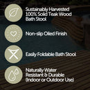 Winchester Teak Shower and Bath Folding Stool with Horizontal Slats