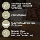 Viking Boat Natural Teak Table Centerpiece by NORDICTEAK.COM