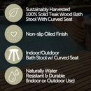 Salem Teak Shower and Bath Stool with Curved Seat