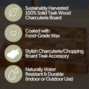 Adobe Checkered Teak Cutting Board - 15"