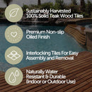 Denali Oiled Teak Outdoor Interlocking Tiles, 9 Slat (10 sq ft) by NORDICTEAK.COM