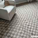 Benjy Cream & Gold Checkered Area Rug