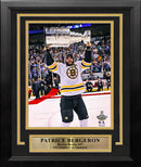 Patrice Bergeron Stanley Cup Trophy Boston Bruins 8" x 10" Framed Hockey Photo by Dynasty Sports & Framing