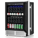 24 Inches Beverage Refrigerator with Removable Shelves and Adjustable Temperature-Silver by LJGDeals