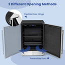 24 Inches Beverage Refrigerator with Removable Shelves and Adjustable Temperature-Silver by LJGDeals