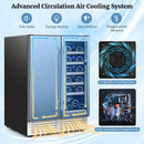 2-in-1 Beverage and Wine Cooler with Independent Temperature Control and LED Lights-Silver by LJGDeals
