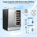 2-in-1 Beverage and Wine Cooler with Independent Temperature Control and LED Lights-Silver by LJGDeals