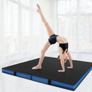 Bi-Fold Gymnastics Mat Thick Folding Exercise Mat with Carrying Handles-Black by LJGDeals
