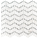 MSI Bianco Dolomite Chevron Marble Mosaic Tile 12"x12"