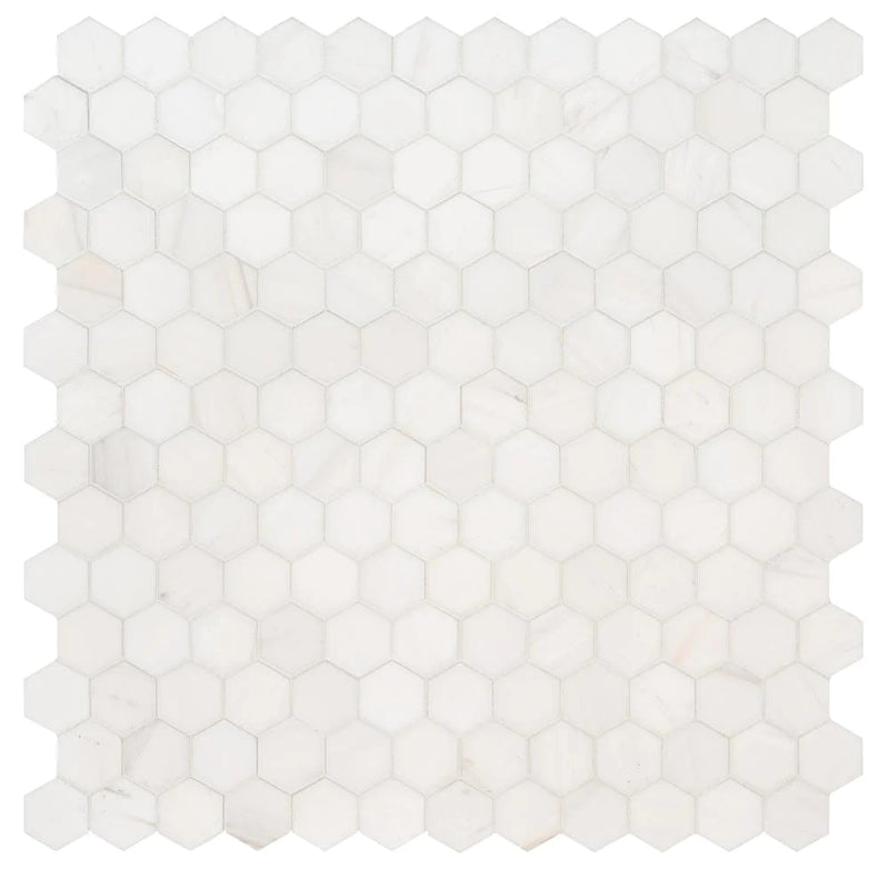 MSI Bianco Dolomite 2" Hexagon Marble Mosaic Tile 11.75"x12"