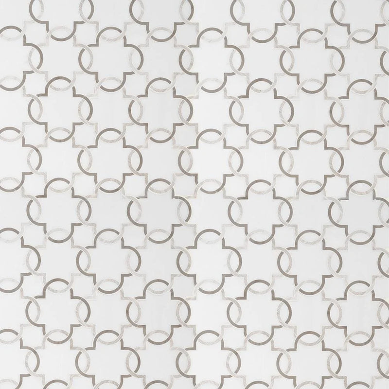 MSI Bianco Quatrefoil Polished Marble Mosaic Tile 12"x12"