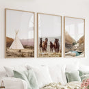 Native American Desert Landscape. Wall Art Set of 3 Prints by Wall Art Set