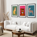 Cheetah Cat Prints Colorful Wall Art Decor by Wall Art Set