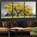Big Yellow Tree Canvas Wall Art Print Black White Yellow Art by MyGreatCanvas | Canvas Wall Art Prints | Photo Prints & Wall Decor