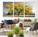 Big Yellow Tree Canvas Wall Art Print Black White Yellow Art by MyGreatCanvas | Canvas Wall Art Prints | Photo Prints & Wall Decor