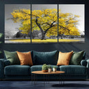 Big Yellow Tree Canvas Wall Art Print Black White Yellow Art by MyGreatCanvas | Canvas Wall Art Prints | Photo Prints & Wall Decor