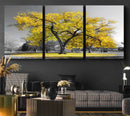 Big Yellow Tree Canvas Wall Art Print Black White Yellow Art by MyGreatCanvas | Canvas Wall Art Prints | Photo Prints & Wall Decor