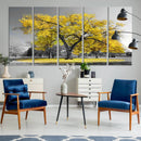 Big Yellow Tree Canvas Wall Art Print Black White Yellow Art by MyGreatCanvas | Canvas Wall Art Prints | Photo Prints & Wall Decor