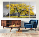Big Yellow Tree Canvas Wall Art Print Black White Yellow Art by MyGreatCanvas | Canvas Wall Art Prints | Photo Prints & Wall Decor
