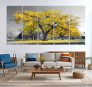 Big Yellow Tree Canvas Wall Art Print Black White Yellow Art by MyGreatCanvas | Canvas Wall Art Prints | Photo Prints & Wall Decor