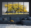 Big Yellow Tree Canvas Wall Art Print Black White Yellow Art by MyGreatCanvas | Canvas Wall Art Prints | Photo Prints & Wall Decor