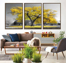 Big Yellow Tree Canvas Wall Art Print Black White Yellow Art by MyGreatCanvas | Canvas Wall Art Prints | Photo Prints & Wall Decor