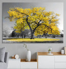 Big Yellow Tree Canvas Wall Art Print Black White Yellow Art by MyGreatCanvas | Canvas Wall Art Prints | Photo Prints & Wall Decor