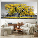 Big Yellow Tree Canvas Wall Art Print Black White Yellow Art by MyGreatCanvas | Canvas Wall Art Prints | Photo Prints & Wall Decor
