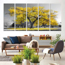 Big Yellow Tree Canvas Wall Art Print Black White Yellow Art by MyGreatCanvas | Canvas Wall Art Prints | Photo Prints & Wall Decor