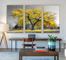 Big Yellow Tree Canvas Wall Art Print Black White Yellow Art by MyGreatCanvas | Canvas Wall Art Prints | Photo Prints & Wall Decor