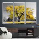 Big Yellow Tree Canvas Wall Art Print Black White Yellow Art by MyGreatCanvas | Canvas Wall Art Prints | Photo Prints & Wall Decor