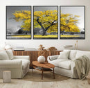 Big Yellow Tree Canvas Wall Art Print Black White Yellow Art by MyGreatCanvas | Canvas Wall Art Prints | Photo Prints & Wall Decor