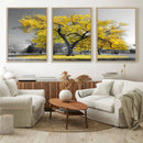 Big Yellow Tree Canvas Wall Art Print Black White Yellow Art by MyGreatCanvas | Canvas Wall Art Prints | Photo Prints & Wall Decor