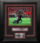 Bijan Robinson in Action Atlanta Falcons 8" x 10" Framed Football Photo with Engraved Autograph by Dynasty Sports & Framing