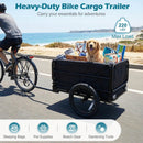 Bike Cargo Trailer with Bag and Cover Heavy-Duty Bicycle Wagon Cart-Black by LJGDeals