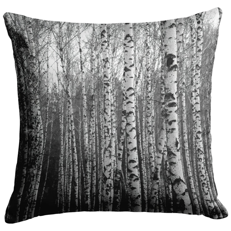 "Birch Trees in Winter" Throw Pillow