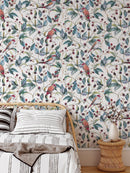 Birds and Red Berry Wallpaper