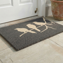 Birds On Branch - Gray Coir Doormat