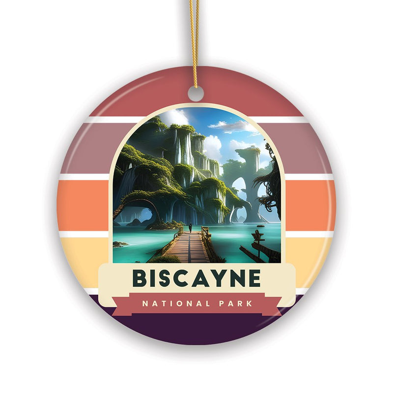 Biscayne National Park Retro Style Ornament, Florida Tourist Attraction and Gift