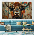Bison Canvas Wall Art, American Buffalo Print Canvas