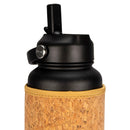 Black Cork Sleeve Bottle with Flip Straw Lid | 32oz by Yoloha Yoga