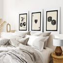 Black Beige Set of 3 Vintage Playing Cards by Wall Art Set