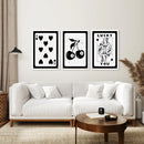 Black and White 8 Ball Cherry Art Set of 3 Prints by Wall Art Set